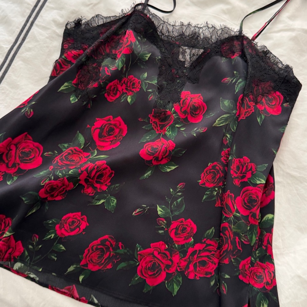 Cami Nyc silk Floral Lace Trim Nightgown